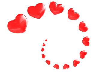 Red hearts 3d