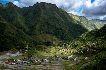 Naklejka na ściany i meble Rice terraces and Banaue village on Philippines