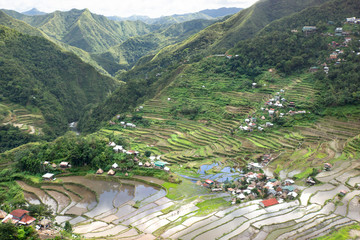 Rice terraces and Banaue village on Philippines