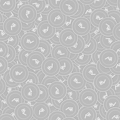 Indian rupee silver coins seamless pattern. Appeal