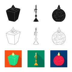 Fototapeta premium Vector design of relaxation and flame logo. Set of relaxation and wax stock symbol for web.