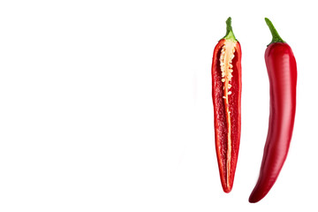 Seamless pattern with red hot chili peppers. Vegetables abstract background. Food collage, slicing...