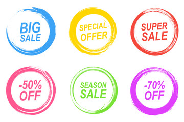 Vector set of vintage colorful labels for greetings and promotion. Premium Quality Guarantee, Bestseller, Best Choice, Sale, Special Offer. Banners and sticker. Vector illustration