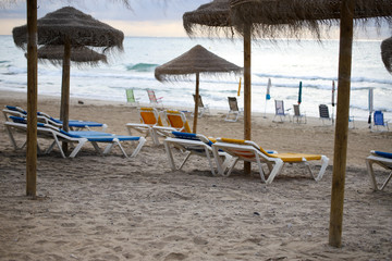 chairs and umbrella on the beach