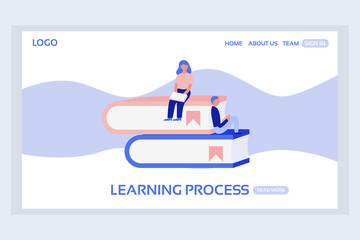 Online education web page concepts. Web page design templates of learning process. Modern vector illustration designs for website development.