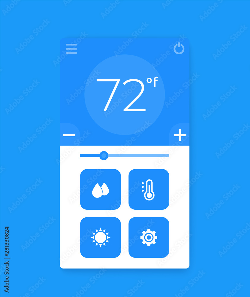 Poster thermostat app interface, mobile ui