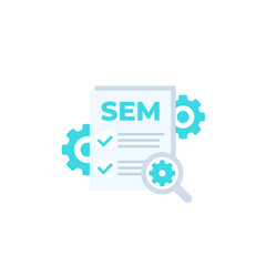 SEM, search engine marketing icon, vector design