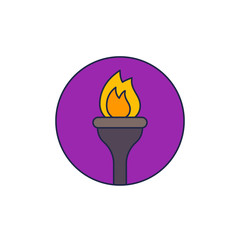 torch vector icon with outline