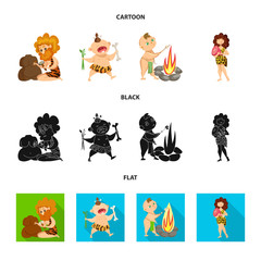 Vector illustration of evolution and prehistory sign. Set of evolution and development stock symbol for web.