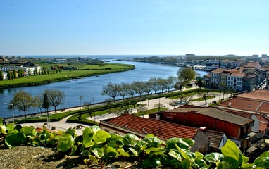 River mouth in Vila do Conde, Portugal