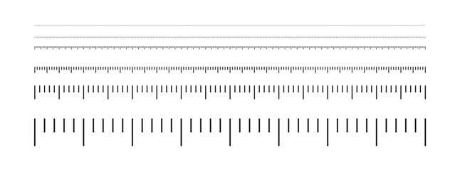 Markup for rulers in different scales.