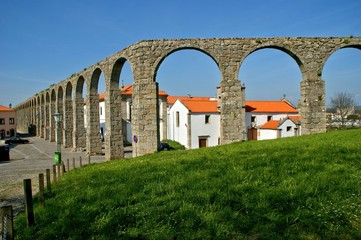 Medieval aqueduct in Vila do Conde, Portugal