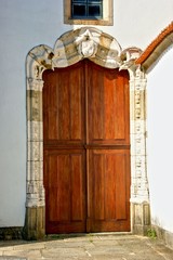 Old decorated door in Vila do Conde, Portugal