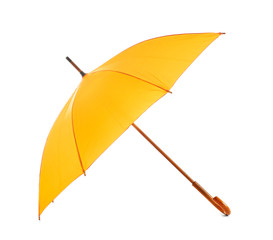 Stylish umbrella on white background