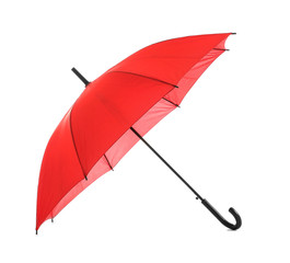 Stylish umbrella on white background