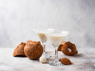 Coconut martini or Margarita. Alcoholic cocktail