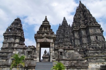 Fototapeta na wymiar The Prambanan temple on the Java island in Indonesia