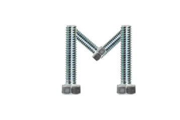 The letter M of the bolts