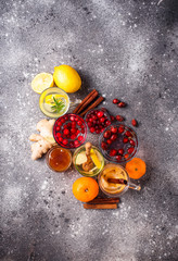 Assortment of winter healthy tea for immunity boosting