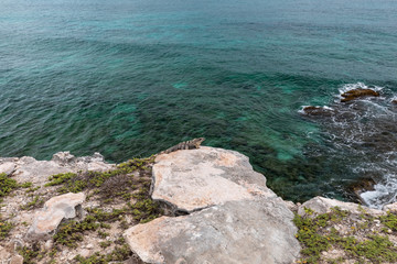 Isla Mujeres, Yucatan / Mexico - July, 23, 2019: Isla Mujers Beach Punta Sur