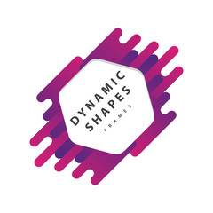 Dynamic wavy form with irregular parallel rounded lines frames . Isolated on white background.