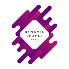 Dynamic wavy form with irregular parallel rounded lines frames . Isolated on white background.