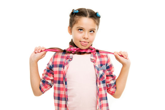 Hairstyle diy. Girl long braids. Fashion trend. Fashionable cutie. Female hairstyle. Adorable child nice hairstyle. Happy childhood. Small girl with long braided hair. Hairdresser salon. Having fun