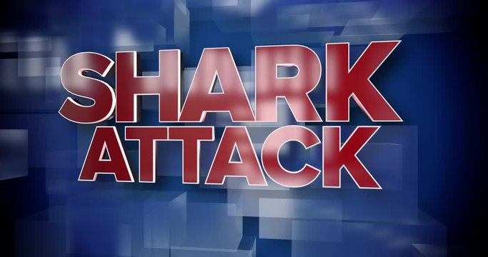 A red and blue dynamic 3D Shark Attack news title page background animation.	 	