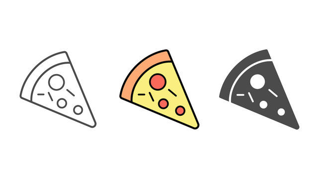 Pizza slice vector icon sign symbol