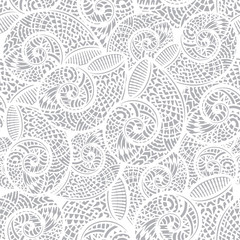 Seamless pattern with hand drawn spiral shells. Marine theme.