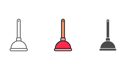 Naklejka premium Plunger vector icon sign symbol
