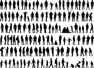 Deurstickers Large collection of silhouettes concept. © Sylwia Nowik