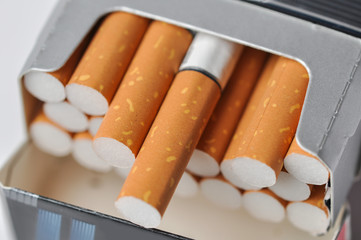 Cigarette isolated on white background.Copy space