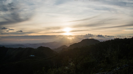 Sunset in the mountains of Salinas, Puerto Rico