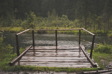 wooden pier on lake