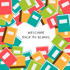 Welcome back to school - background with school color notebook