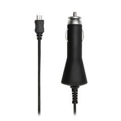 Car charger isolated on white background. Telephone smartphone auto charging