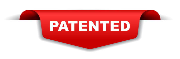 red vector banner patented