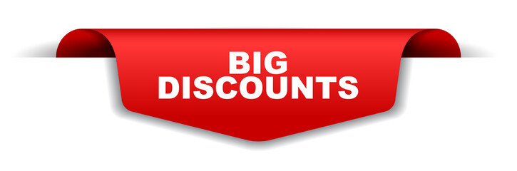 red vector banner big discounts