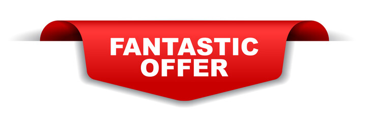 red vector banner fantastic offer