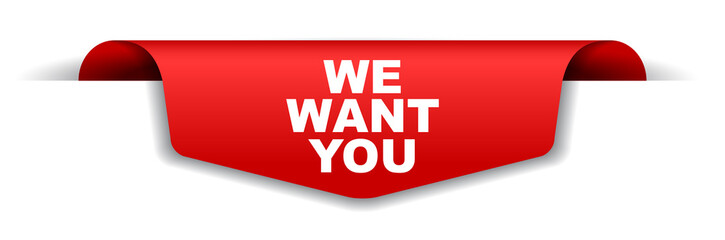 red vector banner we want you