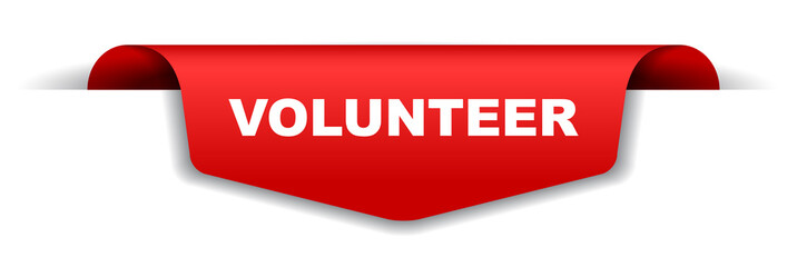 red vector banner volunteer
