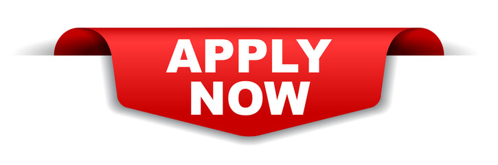 red vector banner apply now