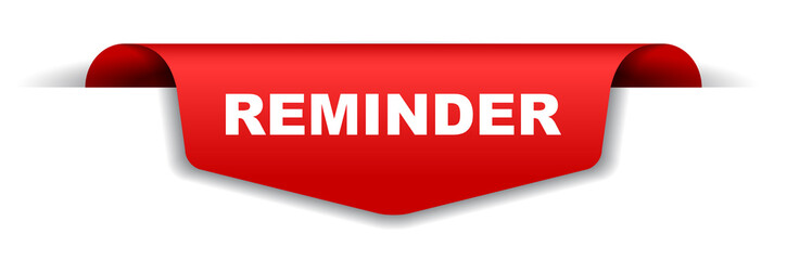 red vector banner reminder