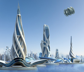 Futuristic city architecture - 281344024