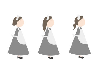 黒色制服のウェイトレスさん