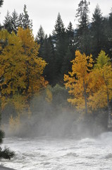 Mist over River in Fall