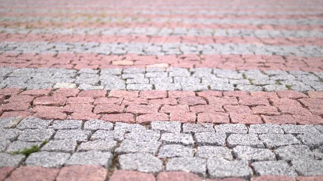 close-up. The pavement of red stone. modern tile