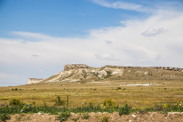White rock in the Crimea. White rock Sights of Crimea. High rock Rocky mountain