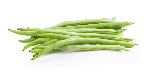 long beans isolated on white background.full depth of field